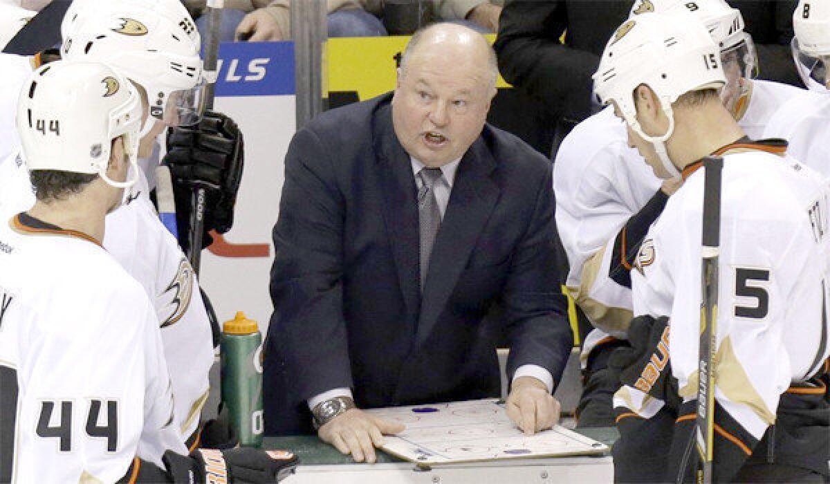 Bruce Boudreau and the Ducks currently sit atop the Pacific Division with 44 points.