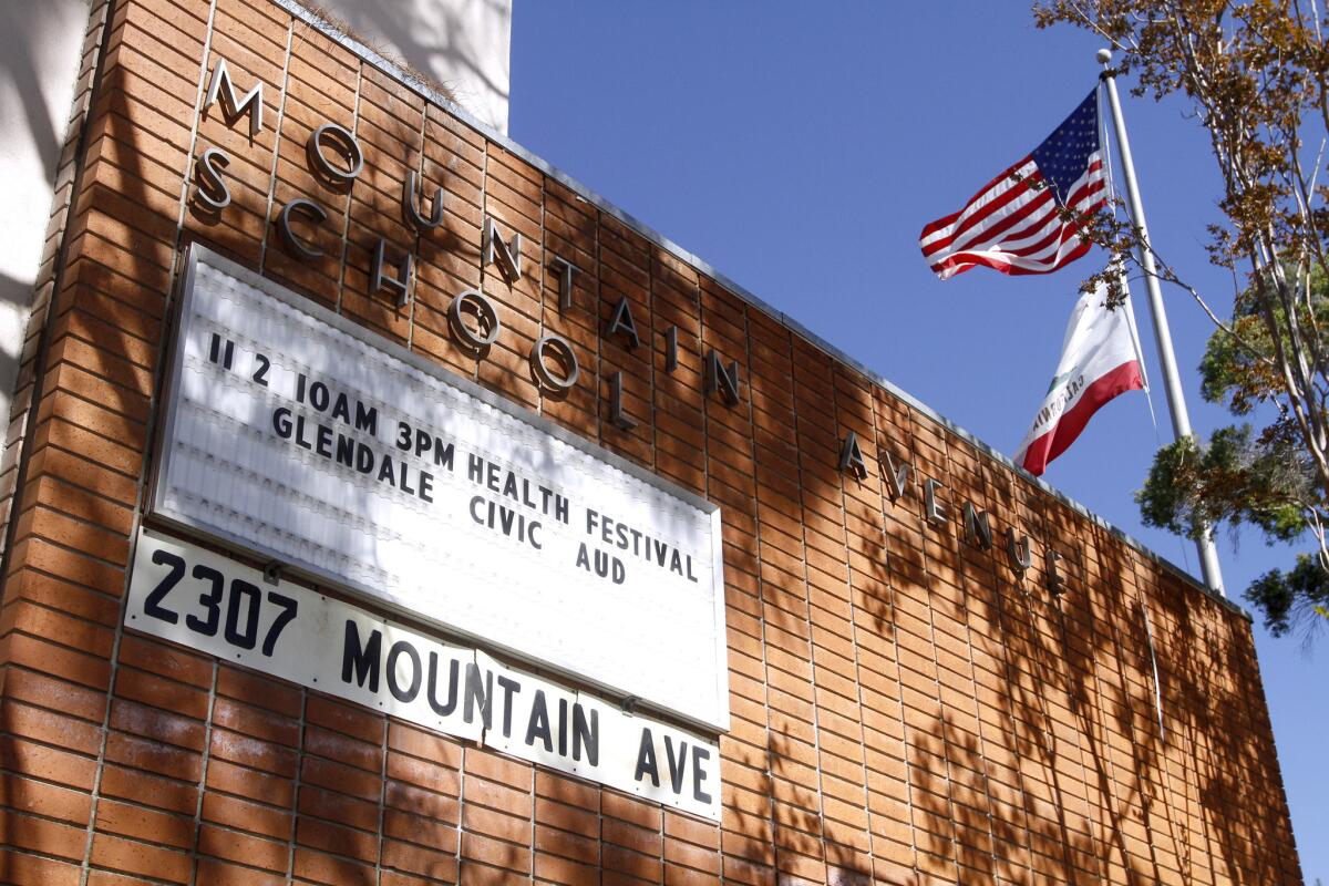 Mountain Avenue School in La Crescenta is one of the schools that would be affected if a plan to transfer the Sagebrush area to La Cañada Unified is approved.