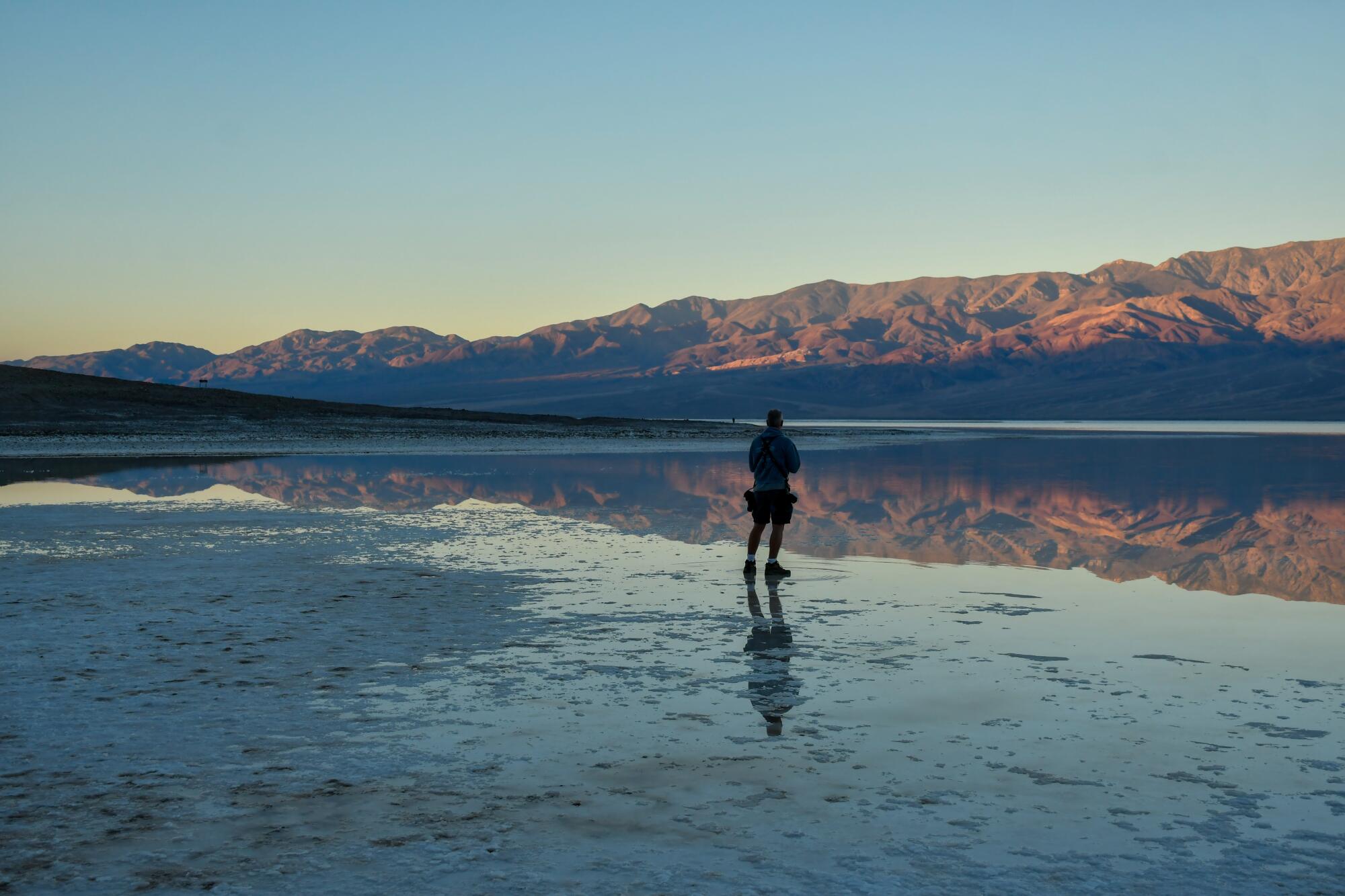 Traveler John Osborn at Badwater Basin, Death Valley National Park.