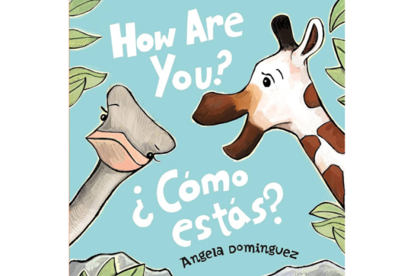 The cover shows a cartoon giraffe and emu with leaves in the background.