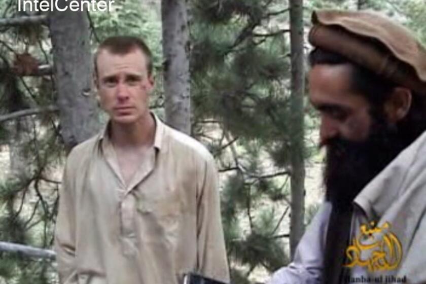 U.S. Army Sgt. Bowe Bergdahl is seen in an image provided by IntelCenter in 2010.