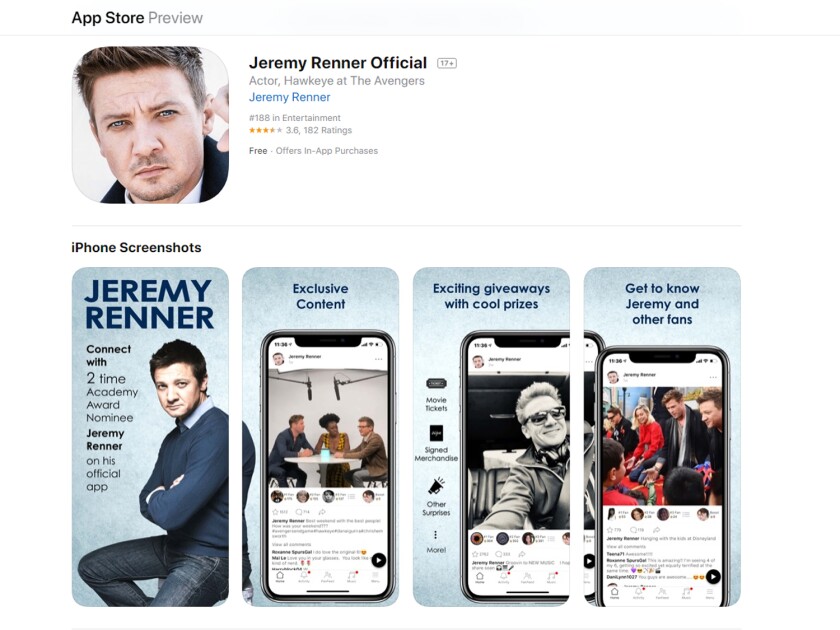 Yes Jeremy Renner Had An App But Trolls Forced Him To Cancel It Los Angeles Times Yes Jeremy Renner Had An App But Trolls Forced Him To Cancel It Los Angeles Times