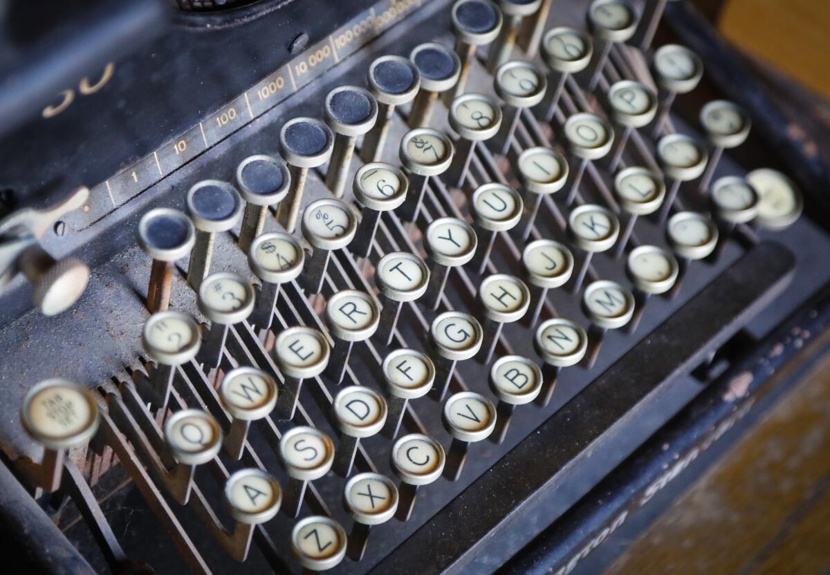 An old Remington typewriter. 