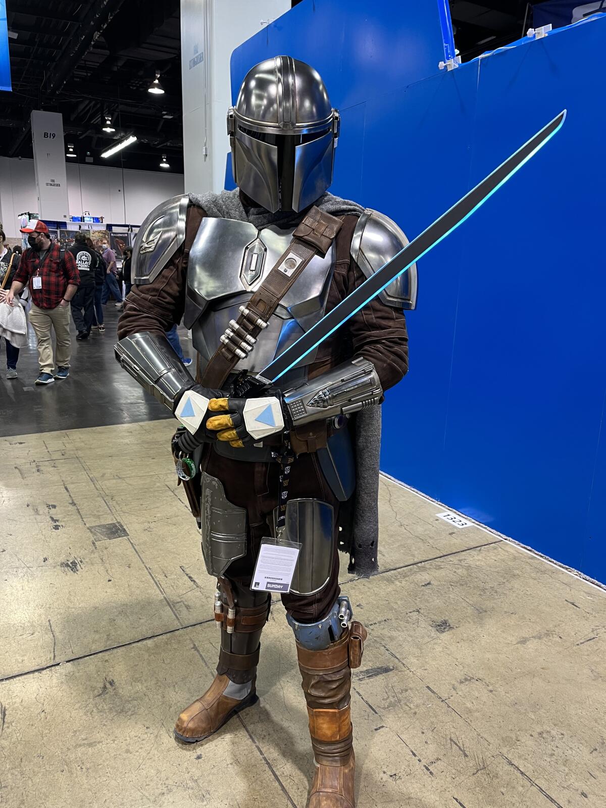 Andrew Butler attended WonderCon Anaheim in a Mandalorian costume he 3D-printed.
