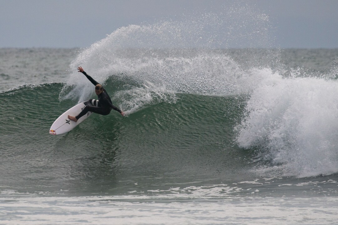 Surfer Kolohe Andino surfs at Trestles Beach in San Clemente
