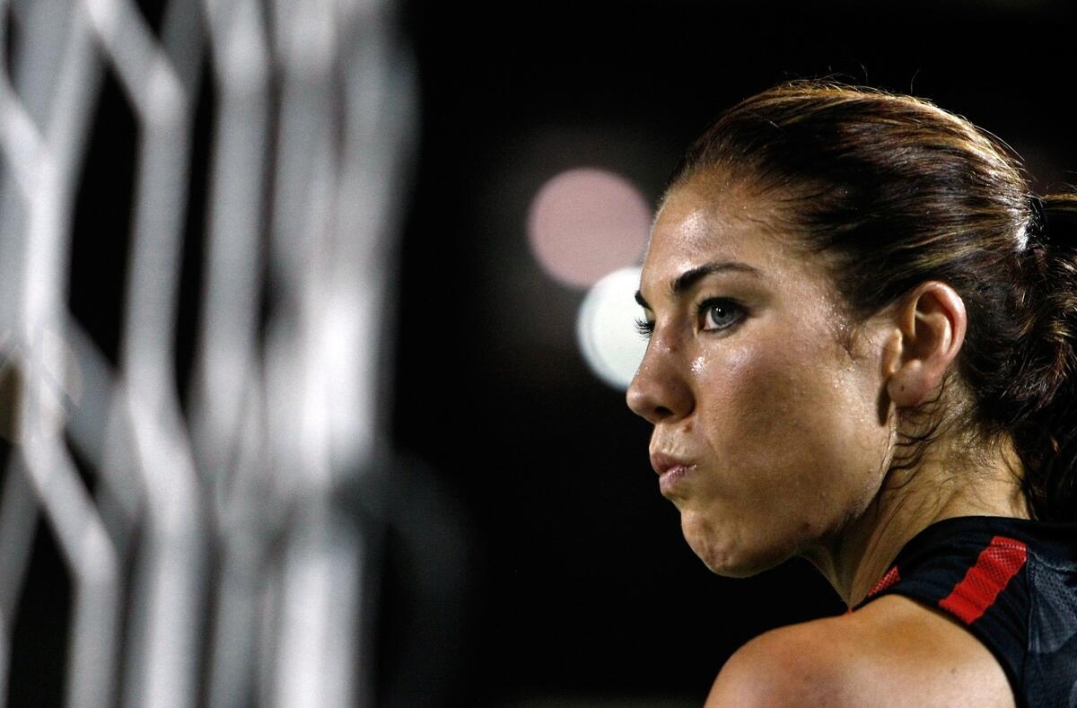 Hope Solo, shown in 2011, had some Twitter fun with her followers this week. Or did she?