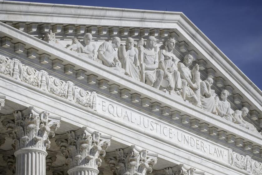 The west pediment of the U.S. Supreme Court building in Washington.