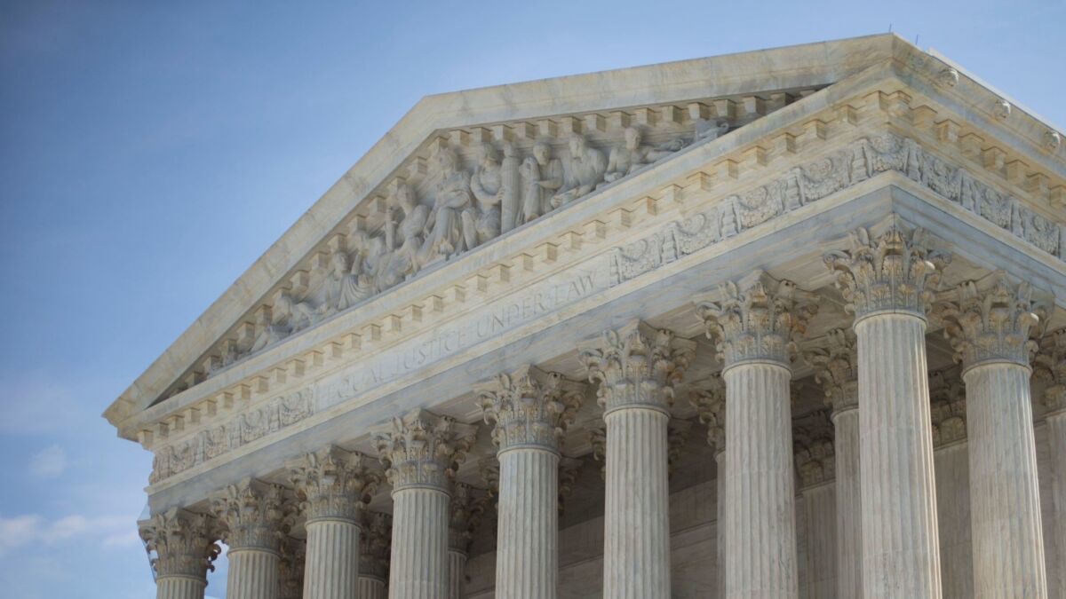 This file photo shows the Supreme Court building in Washington, D.C.