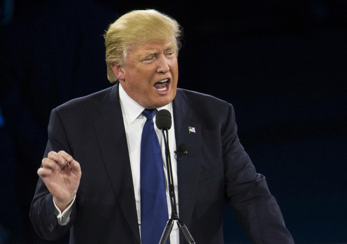 Republican presidential candidate Donald Trump speaks in Washington, D.C., this week.