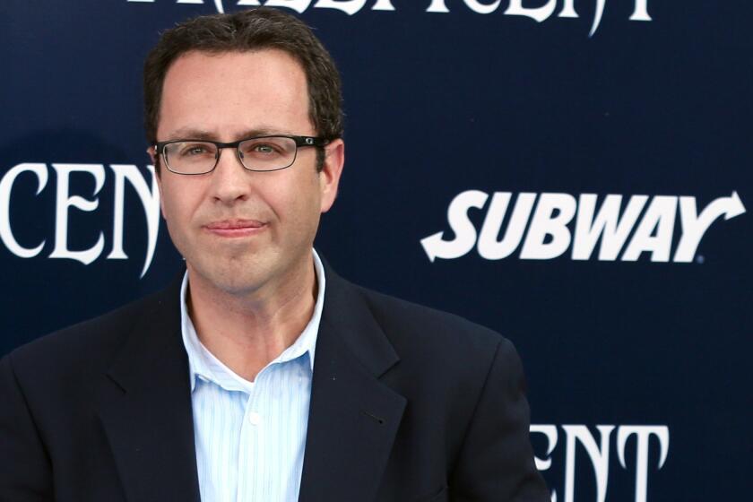 Jared Fogle has been a spokesman for Subway since 2000. Above, he arrives at the world premiere of "Maleficent" in Los Angeles in 2014.