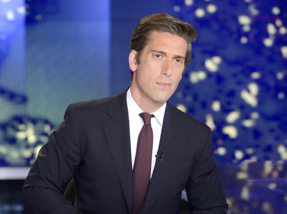 Anchor David Muir from "World News Tonight with David Muir," appears on the set in New York. Muir will host "Facecast: The One Thing," a one-minute newscast on Facebook.