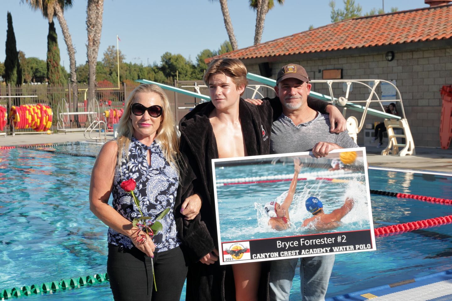 Senior Bryce Forrester with his family