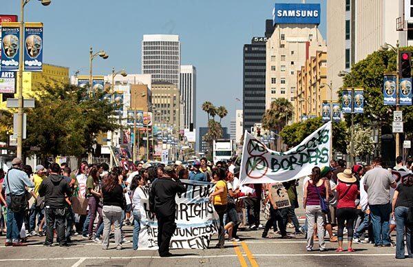 Immigration law protest in L.A.