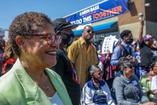 Congresswoman Karen Bass, who is running for LA Mayor, among her supporters 