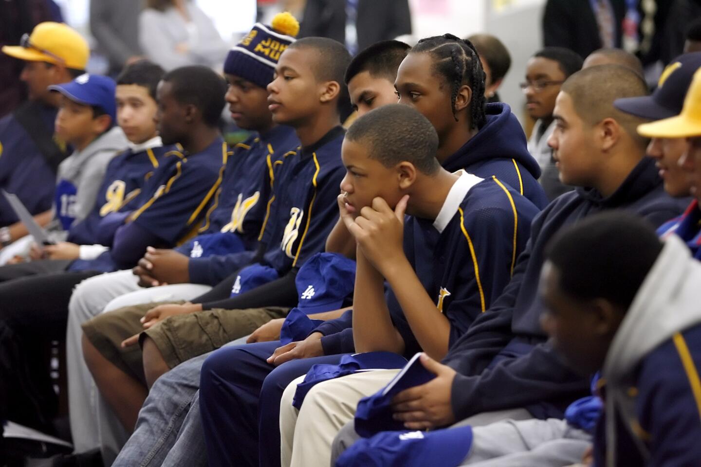 Photo Gallery: L.A. Dodgers players visit Muir High School