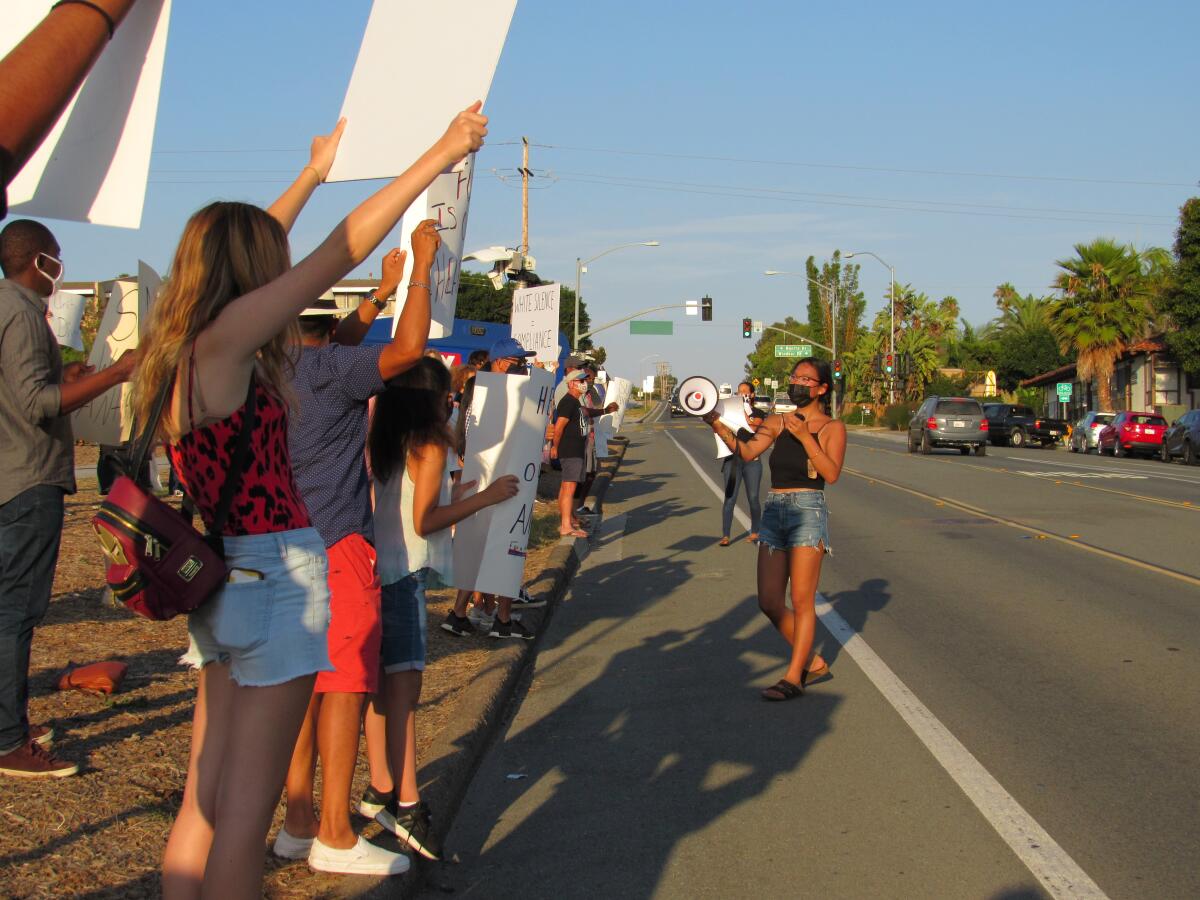 Students protested for San Dieguito to address racial inequities.