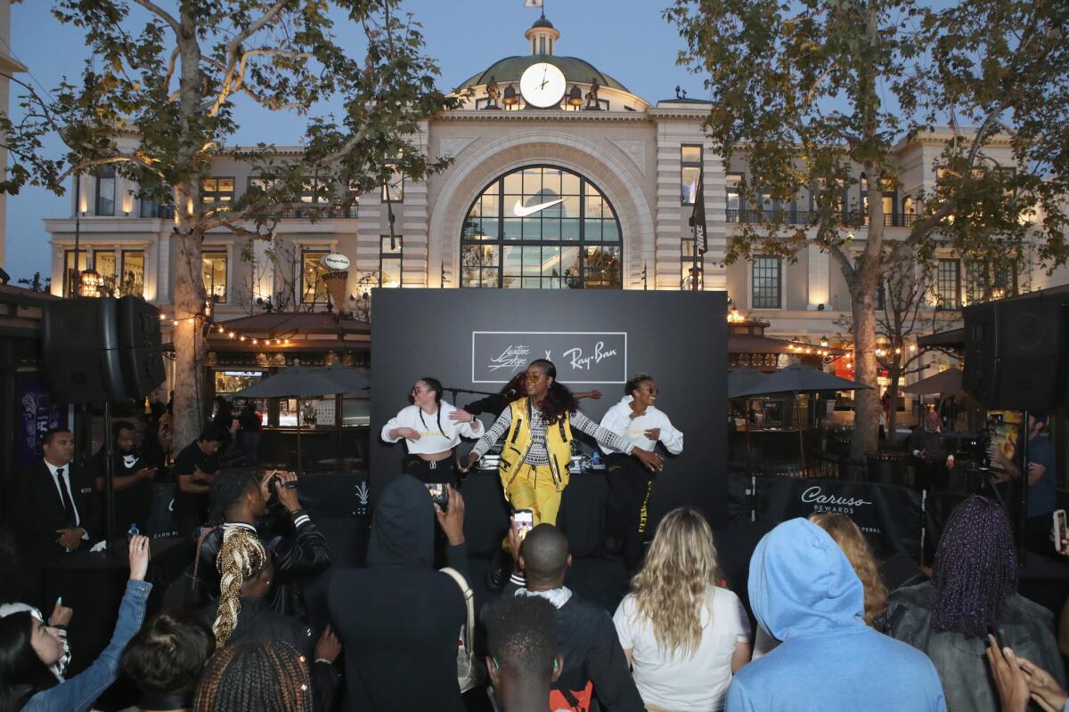 Justine Skye performs onstage at the Grove in Los Angeles on May 16 during a Ray-Ban event.