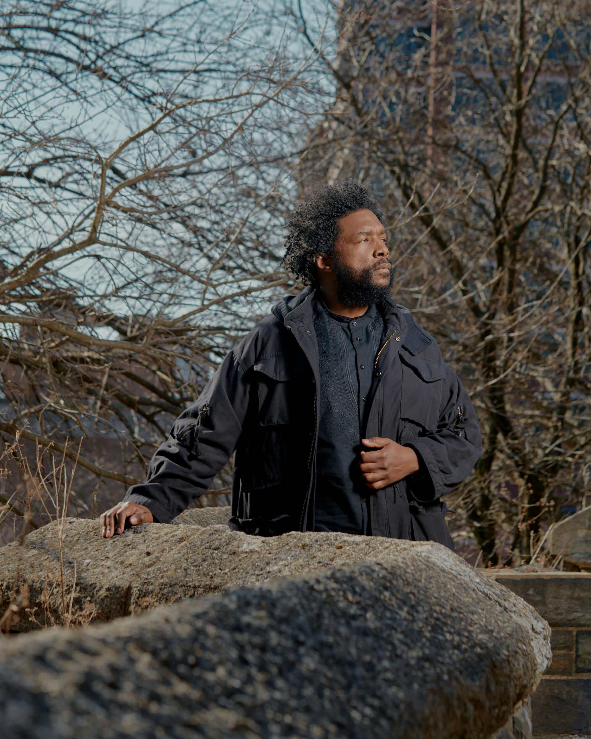 Ahmir “Questlove” Thompson at the Harlem park where the concert took place.(Vincent Tullo/For The Times)
