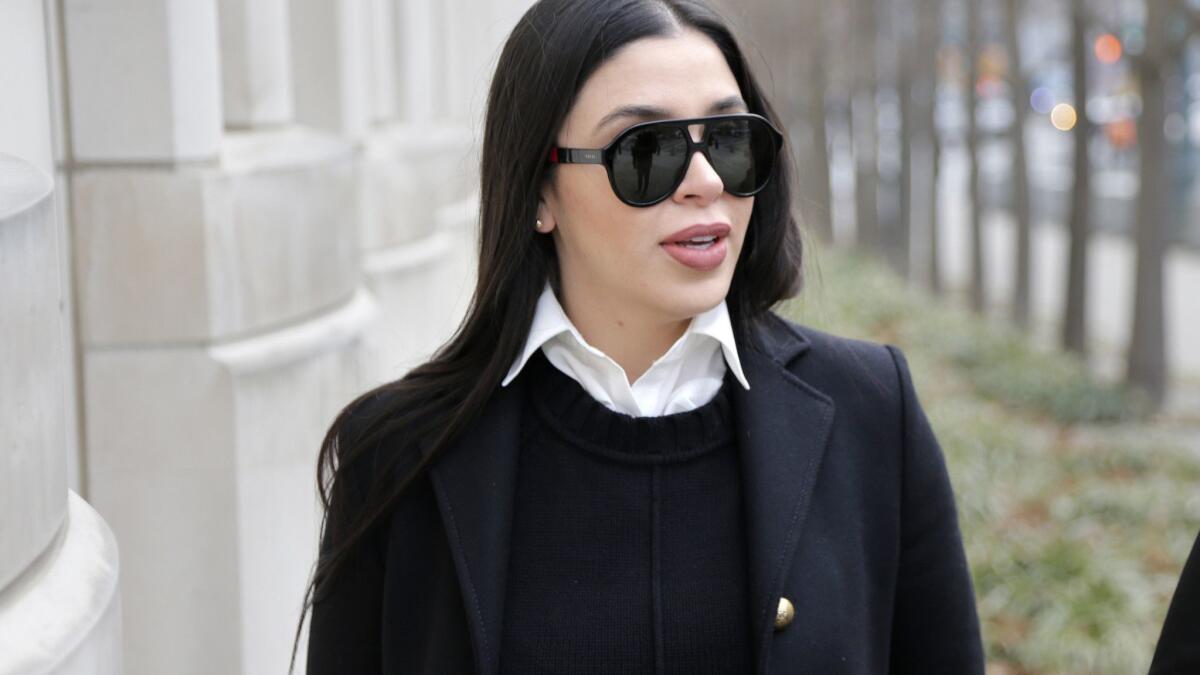Emma Coronel Aispuro, wife of Joaquin "El Chapo" Guzman, arrives at federal court last week. She's been a regular fixture in the court throughout her husband's trial.