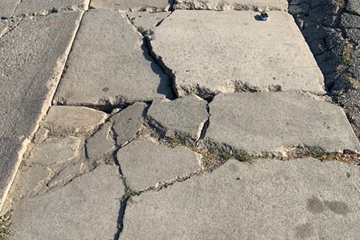 Top right: Michael Peraza shared this image of a crumpled sidewalk in the 600 block of N. Gower Street in Los Angeles.