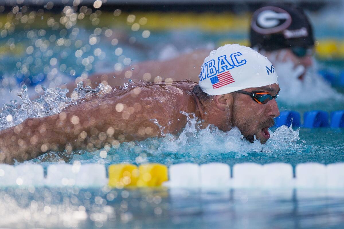 Michael Phelps wins the men's 200-meter during the 2015 Arena Pro Swim Series in Santa Clara on June 21.
