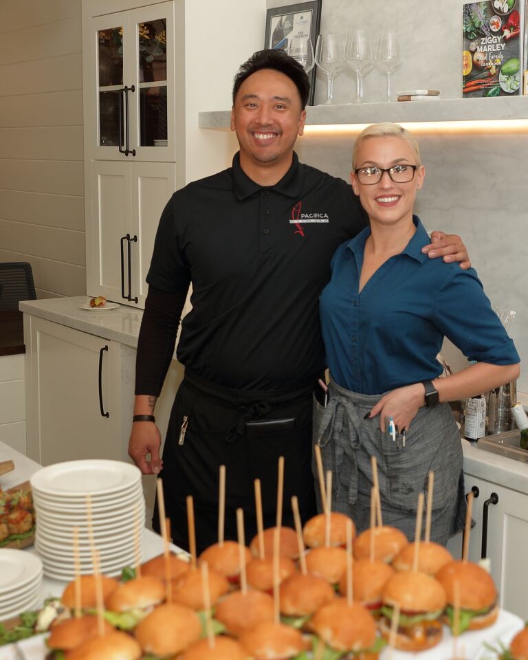Bites and bartending were provided by Julius and Lindsey of Pacifica at the grand opening of Eric Iantorno's real estate office in Del Mar Plaza