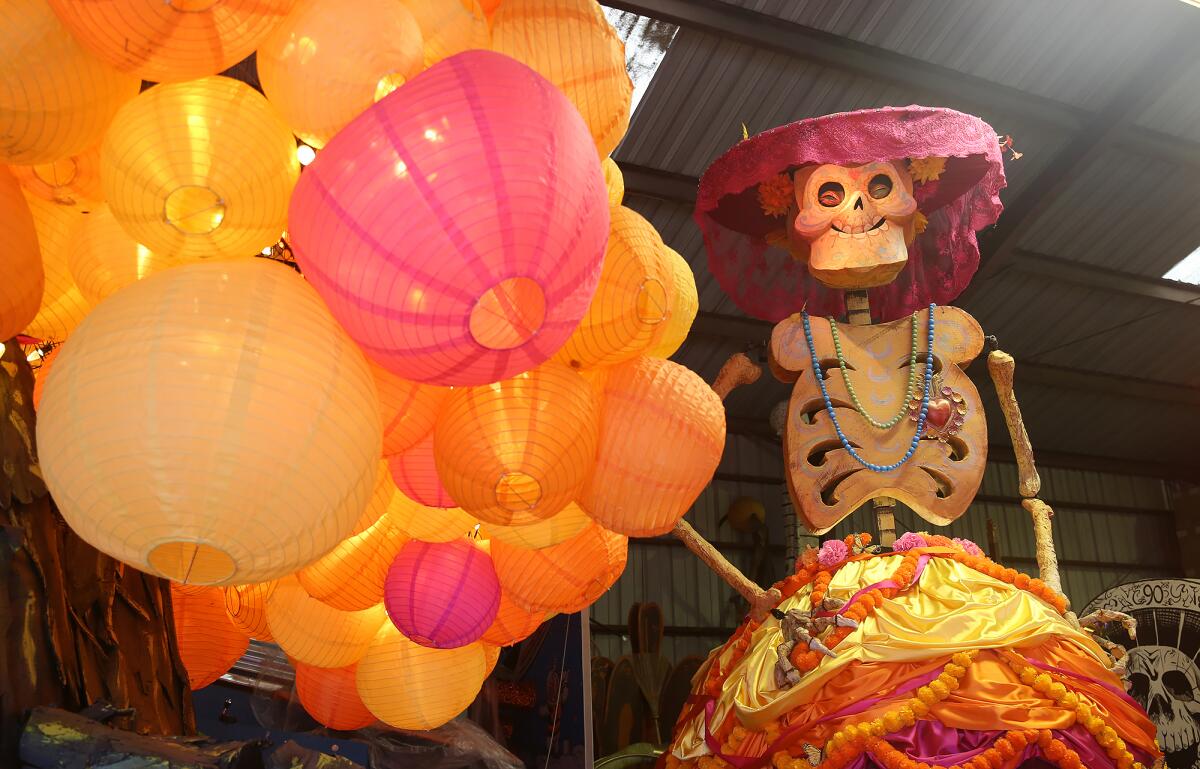 La Catrina stands tall in representing Dia de los Muertos' inclusion into the Anaheim Halloween Parade.