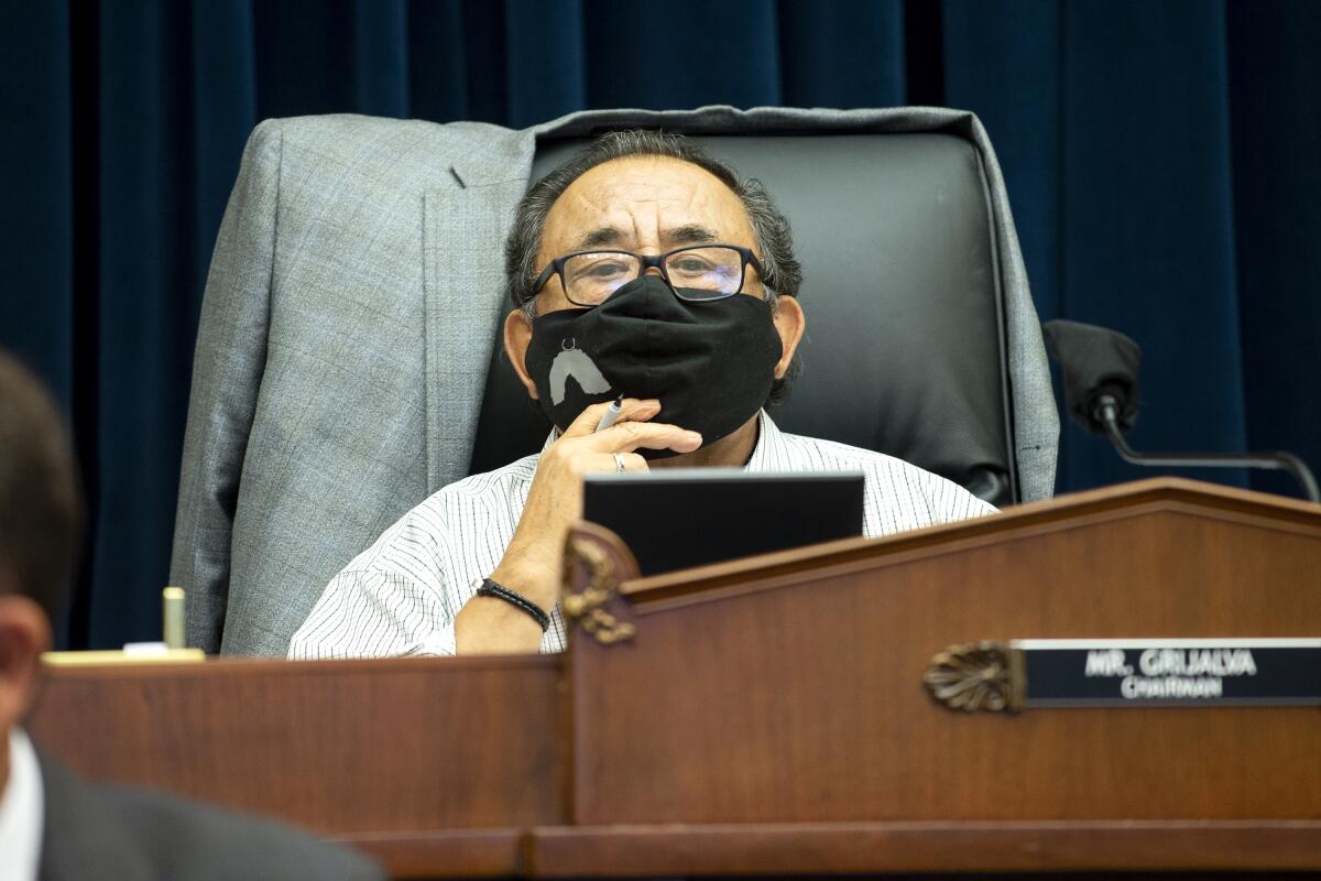 Rep. Raul Grijalva (D-Ariz.) at a House Natural Resources Committee hearing on June 29.