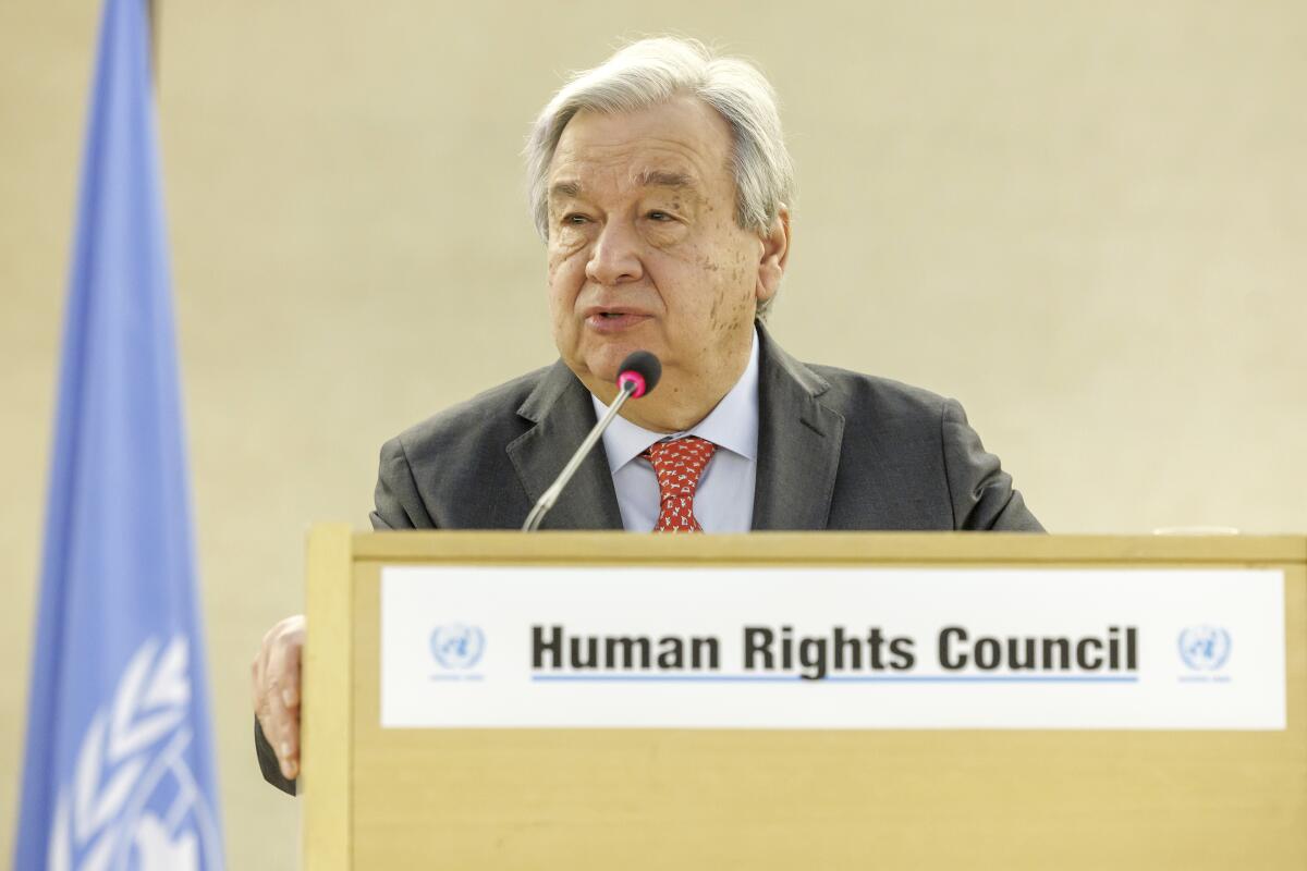 El secretario general de Naciones Unidas, António Guterres, ofrece un discurso durante el Segmento 