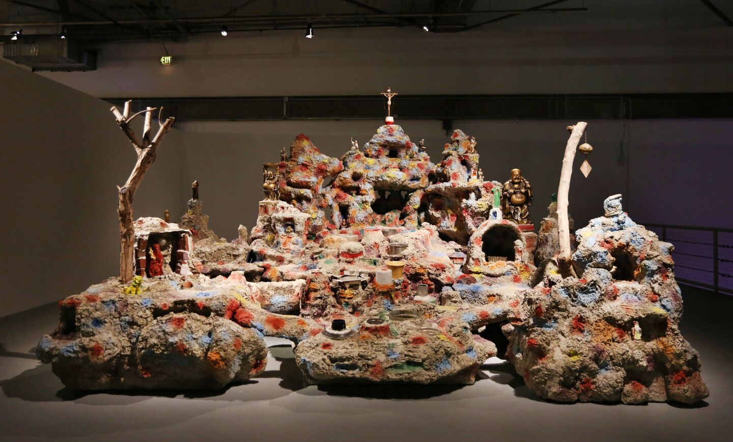 Mike Kelley's replica of the wishing-well mountain in Chinatown is part of the installation "Framed and Frame," on display at MOCA's Geffen Contemporary.
