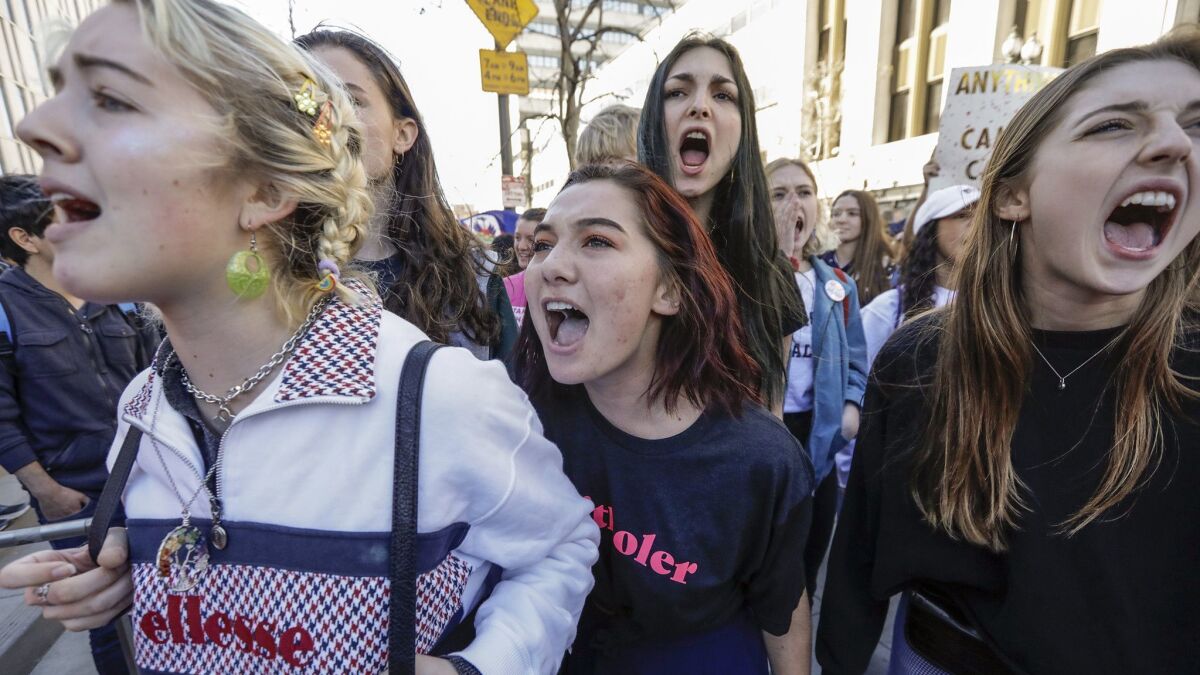 At the Los Angeles Women's March in January 2018. Women's anger has both fueled political movements and been marginalized, Rebecca Traister says.