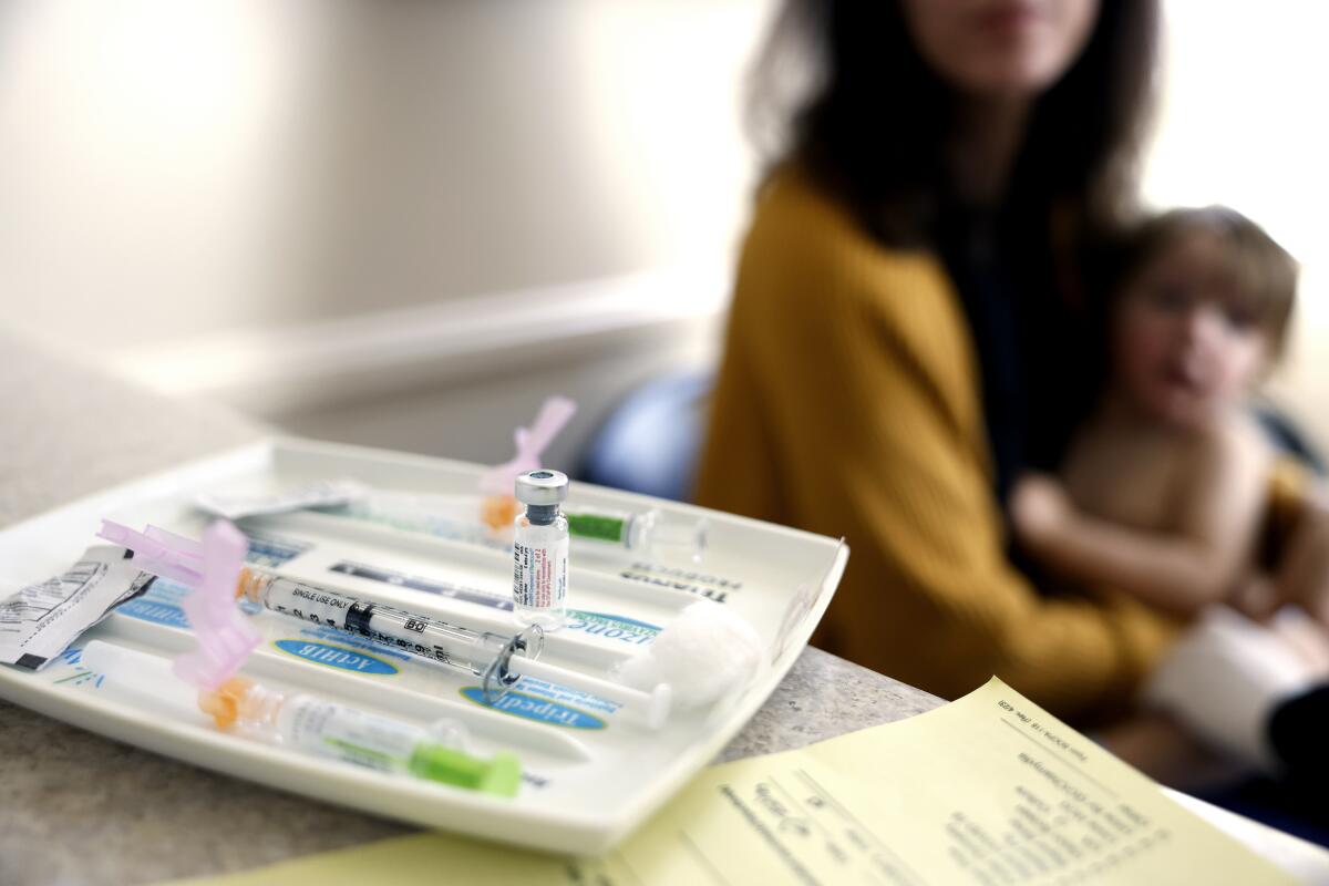 A tray of vaccination shots