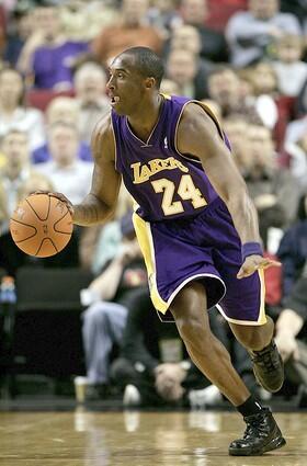 Kobe Bryant runs the fast break against Portland.