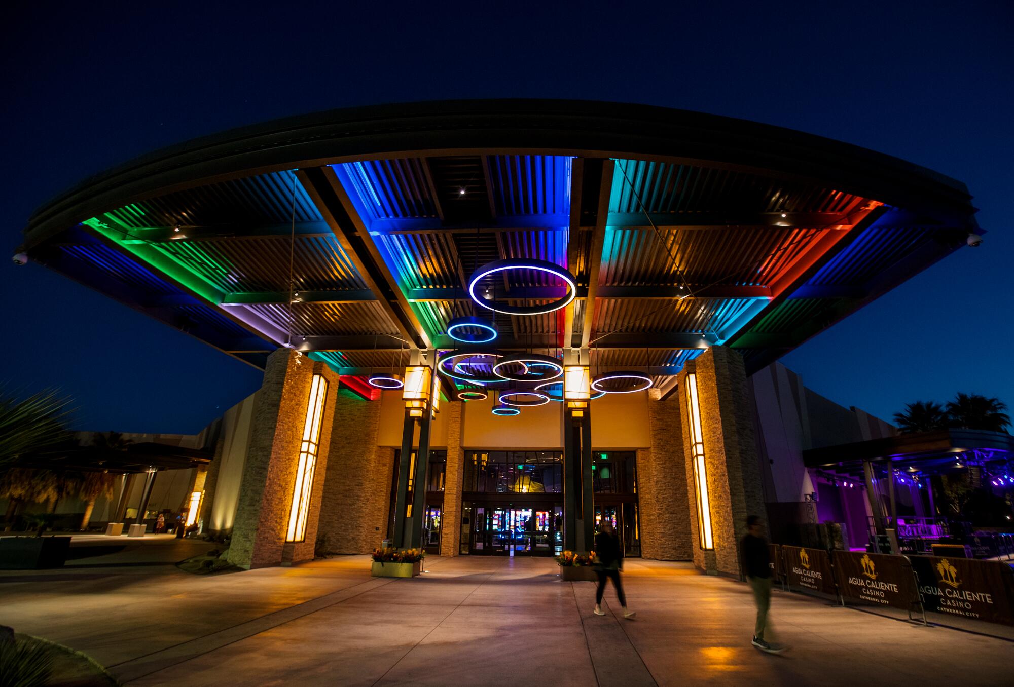 The front entrance to Agua Caliente Casino in Cathedral City, Calif.