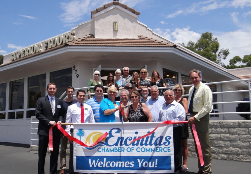 Encinitas Chamber of Commerce celebrates the Grand Re-Opening of Superior Floor & Cabinet Design. Stop by this Saturday, Aug. 5 from 11 a.m.-2 p.m. at 579 Westlake St., Encinitas. There will be refreshments and fun for the whole family. Visit superiorfloors.com