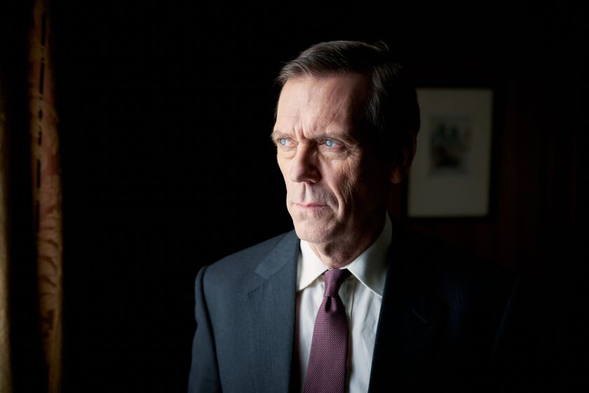 Hugh Laurie in the drama "Roadkill" on "Masterpiece." Photographer: Robert Viglasky. Credit: Courtesy of (C) The Forge