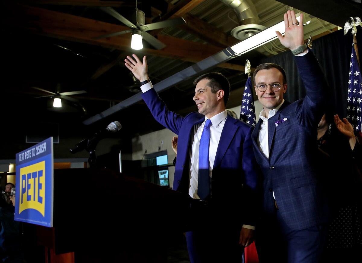 Pete Buttigieg and husband Chasten in Las Vegas.