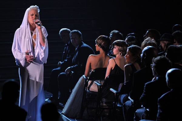 Pink performs at the Grammys