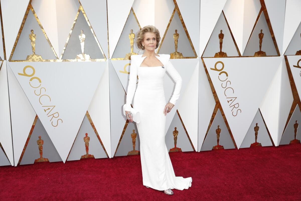 Jane Fonda on the red carpet during the 90th Academy Awards.