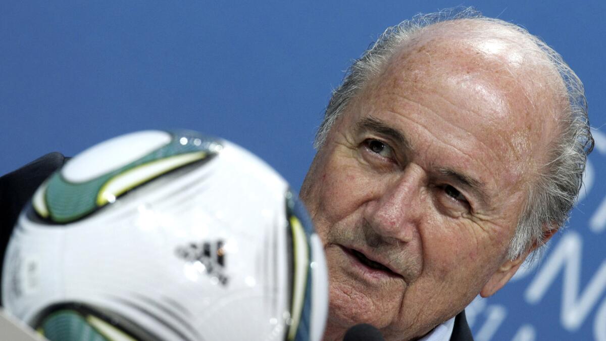 FIFA President Sepp Blatter speaks during a news conference at FIFA headquarters in Zurich, Switzerland, in June 2011.