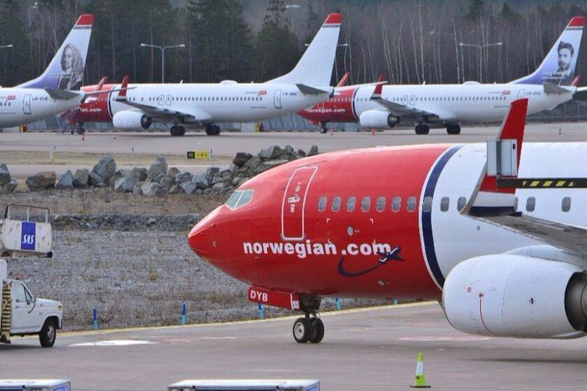 (FILES) This file photo taken on March 5, 2015 shows aircrafts of Norwegian low-cost airline Norwegian Air Shuttle on the tarmac at Arlanda airport in Stockholm, Sweden. +++ SWEDEN OUT +++ The battle is on in Barcelona, Spain's popular Mediterranean city where two airlines have started competing for passengers in the emerging trend of low cost, long-haul flights. A first flight operated by Level, a new carrier created by IAG, the parent company of British Airways and Spain's Iberia, took off on June 1, 2017 from El Prat airport to Los Angeles. The airline also flies to San Francisco, Buenos Aires and Punta Cana in the Dominican Republic. Meanwhile Norwegian, a pioneer in cheap long-distance flights, takes off from on June 5, 2017 to New York, Los Angeles, Miami and San Francisco. / AFP PHOTO / TT NEWS AGENCY / JOHAN NILSSONJOHAN NILSSON/AFP/Getty Images ** OUTS - ELSENT, FPG, CM - OUTS * NM, PH, VA if sourced by CT, LA or MoD **
