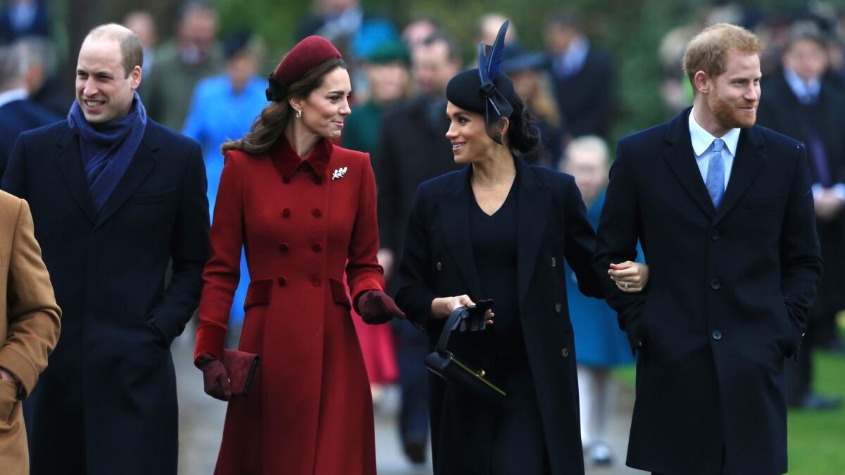 Prince William, Duchess Catherine, Duchess Meghan and Prince Harry in December 2018.