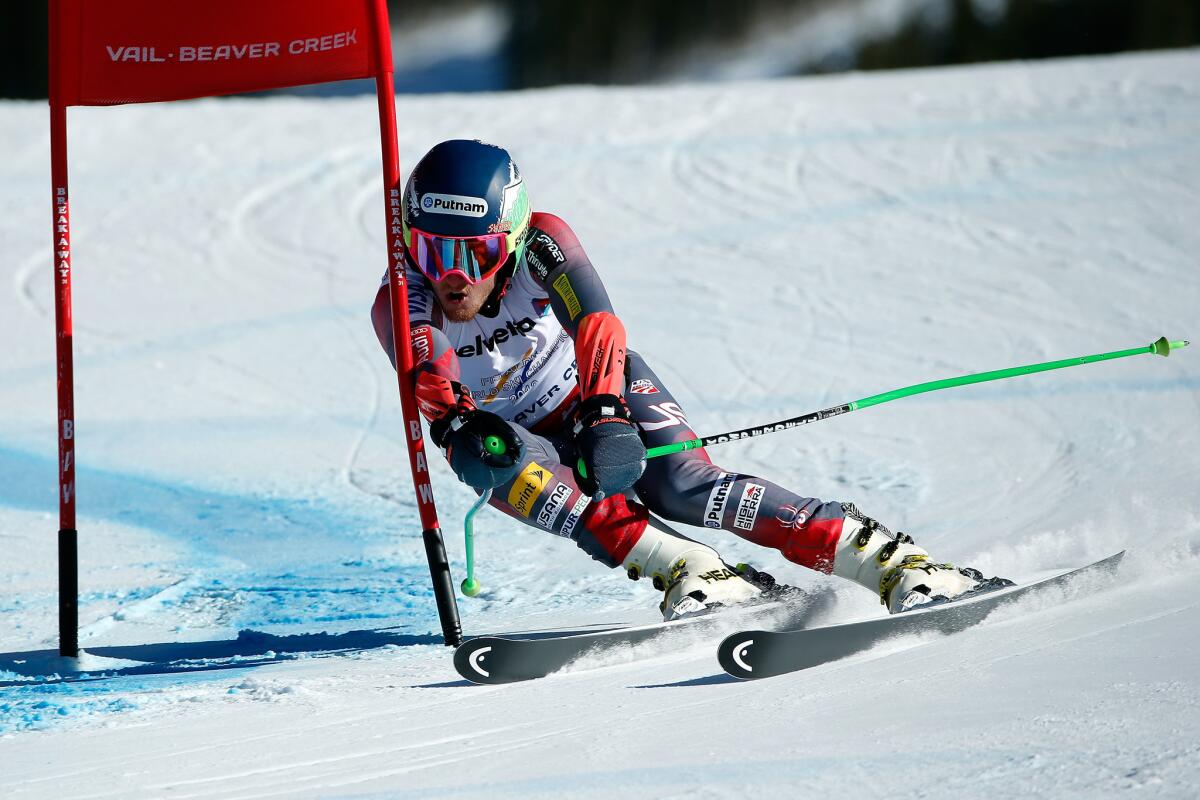 Ted Ligety make his winning run in the giant slalom on Friday.