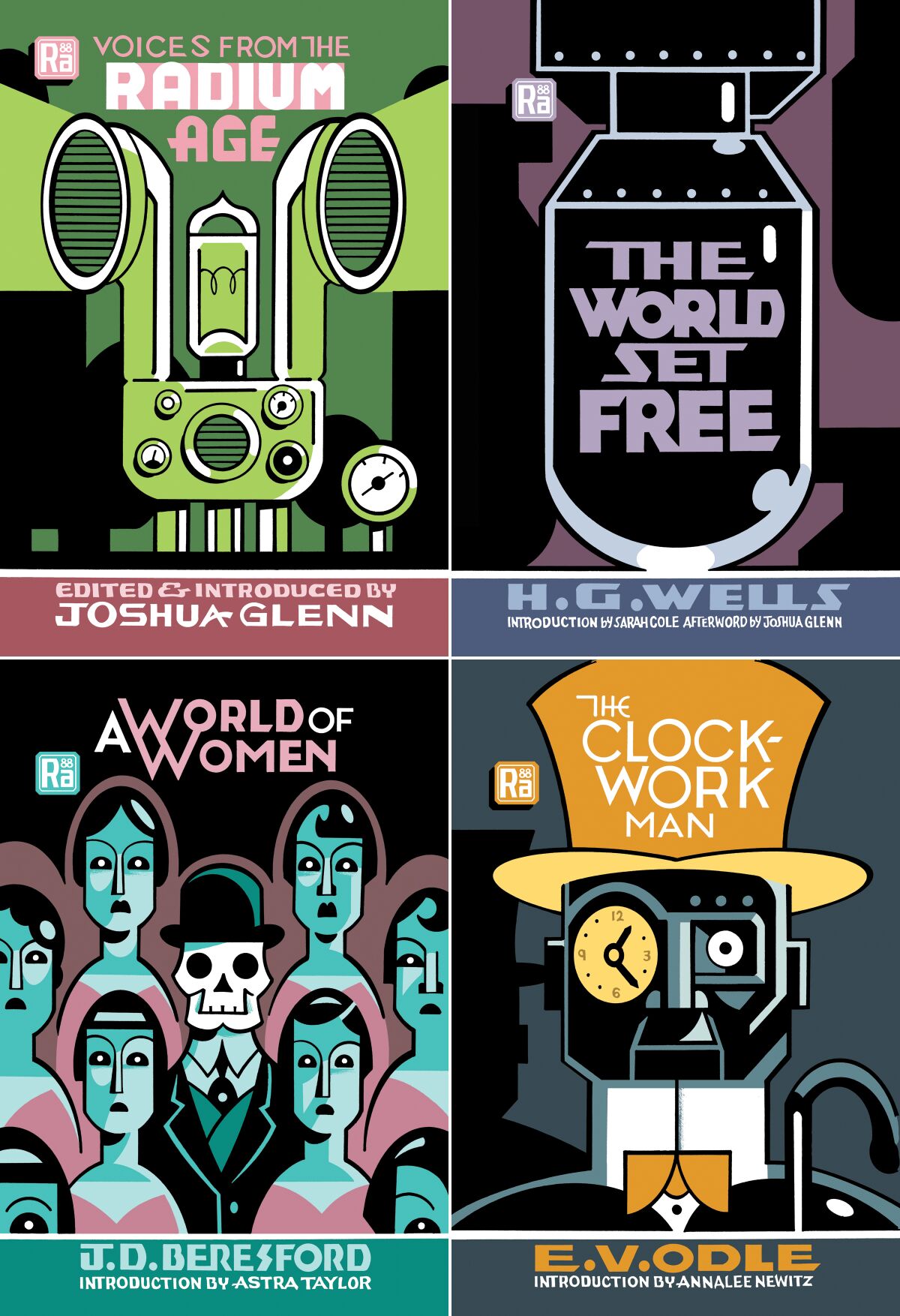 Four illustrated book covers