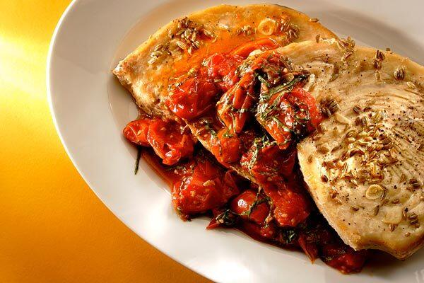 Swordfish with tomatoes