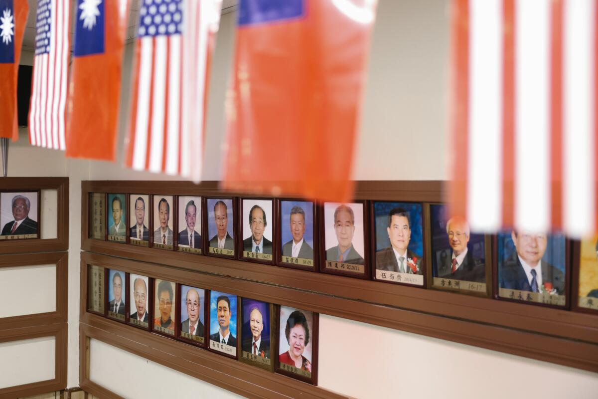 Portraits of past presidents of the Chinese Consolidated Benevolent Assn. 