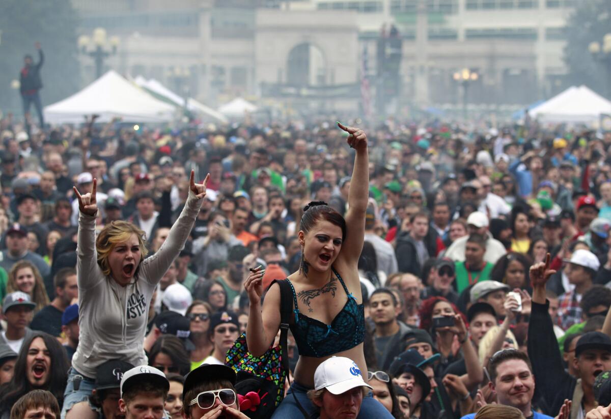 Tens of thousands turned out April 20 at last year's 420 Rally at Civic Center Park in Denver. Last year the event was marred by gunfire that injured three people.