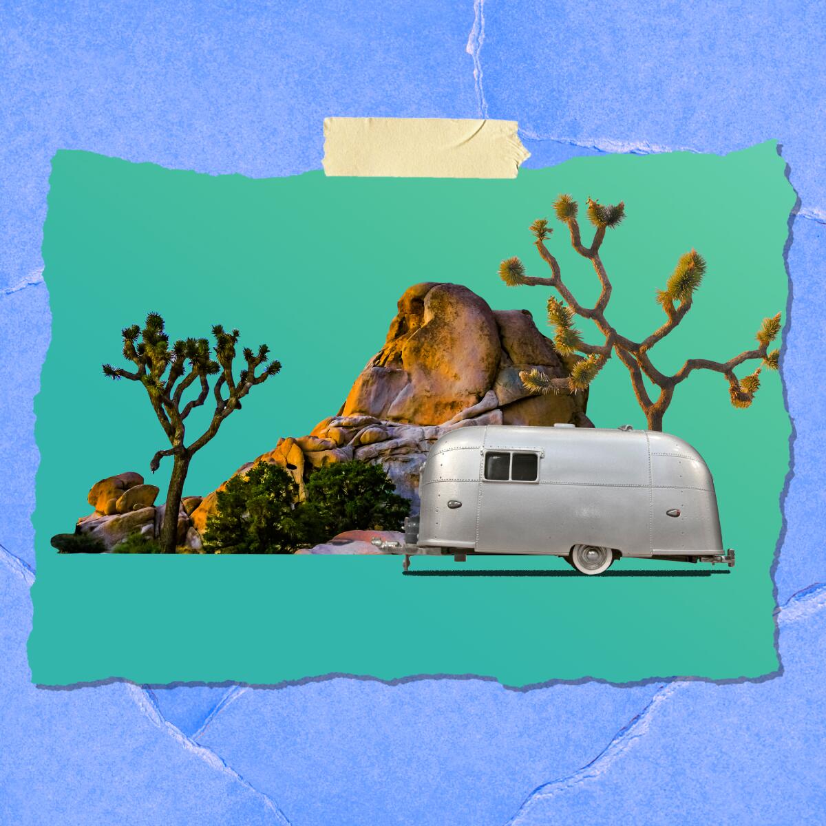Joshua Tree camping illustration