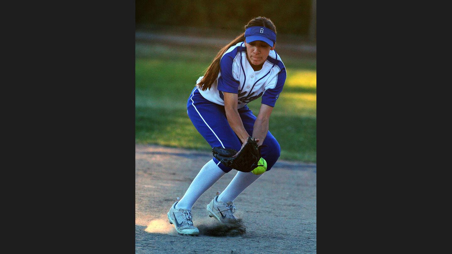 Photo Gallery: Rival Pacific League softball between Burroughs and Burbank