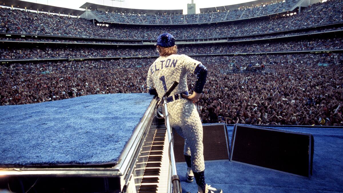 Consequence] Elton John returned to Dodger Stadium after 47 years this  weekend for his final North American concerts. He even wore a new twist on  his sequined Dodger uniform. : r/baseball